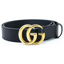 Ceinture Gucci Boucle Double G en cuir noir Noir