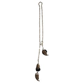 Weekend Max Mara Colar longo de metal embelezado em cristal Preto Dourado