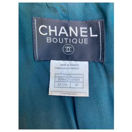 Chanel-Casaco de tweed CHANEL-Verde escuro