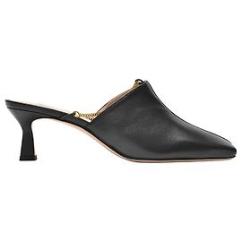 Wandler Cadena Isa Mules en Cuero Negro Negro