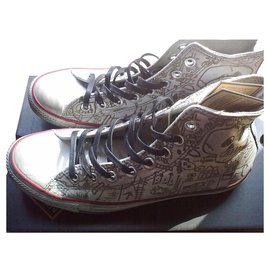 Baskets Converse Graffiti en cuir Eggshell Blanc cassé