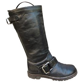 Marni leather biker boots black 37 Black