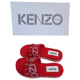 Sandales Kenzo en caoutchouc rouge Rouge