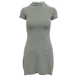 Reformation-Slim Fit Mini Striped Dress-Black