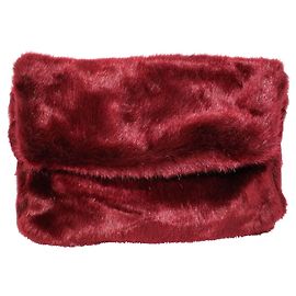 Reformation Burgundy Faux Fur Clutch Red Dark red