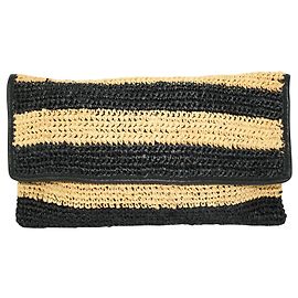 Maje Pochette en raphia souple Marron