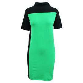 Calvin Klein-Black and Green Dress-Black