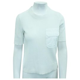 Calvin Klein-Grey Silk Top with Front Pocket-Grey