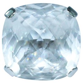 Swarovski-Anel com Grande Cristal-Prata,Metálico