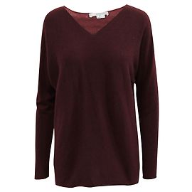 Vince Pull col V en cachemire bordeaux Rouge Bordeaux