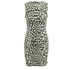 Michael Kors-Leopard Print Black and White Dress-Other