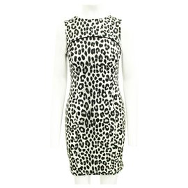Michael Kors-Leopard Print Black and White Dress-Other