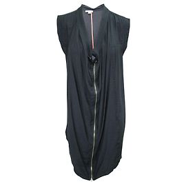 Dkny Robe droite bleu marine avec fermeture éclair sur le devant Bleu Bleu Marine