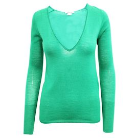 Dkny Suéter verde com decote em V Verde