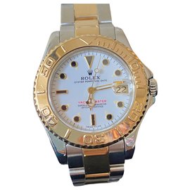Rolex-YACHT-MASTER 168623 Automatic Gold and Steel-Silvery,Yellow