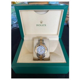 Rolex-YACHT-MASTER 168623 Automatic Gold and Steel-Silvery,Yellow