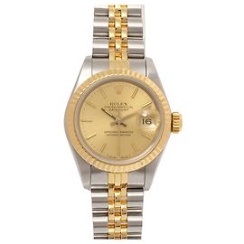 Rolex Silver Oyster Perpetual Lady Datejust 69173 Silvery Golden
