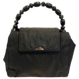 Dior-Dior Black Malice Nylon Handbag-Black
