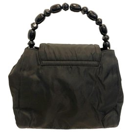 Dior-Dior Black Malice Nylon Handbag-Black
