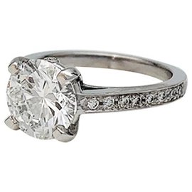 inconnue-Diamond solitaire ring 2,02 carat platinum.-Other