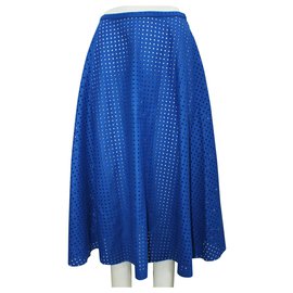 Michael Kors-Laser Cut Blue Skirt-Blue