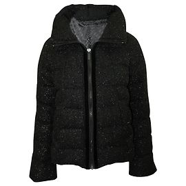 Diane Von Furstenberg Black Shiny Puffer Jacket Black