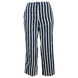 Sandro Calça listrada azul e branca Azul