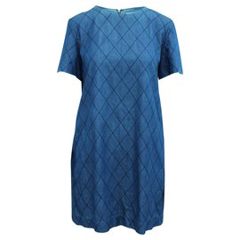 Kate Spade-Blue Quilted Shift Dress-Blue