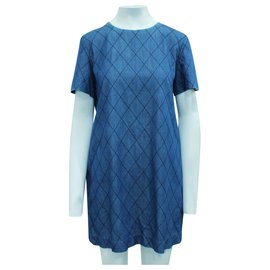 Kate Spade-Blue Quilted Shift Dress-Blue