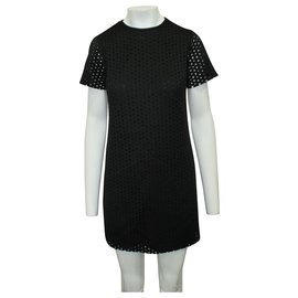 Michael Kors-Laser Cut Black Shift Dress-Black