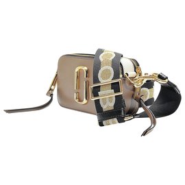 Marc Jacobs-Snapshot Bag in Brown Leather-Beige