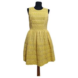 Abito midi in cotone giallo Needle & Thread Giallo