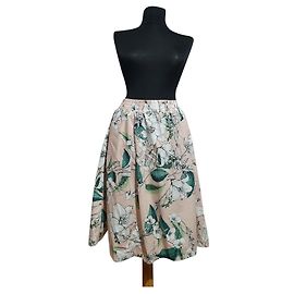 Jupe midi en coton à fleurs Cynthia Rowley Multicolore