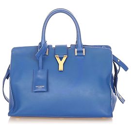 Yves Saint Laurent YSL Blaue kleine Cabas Chyc Ledertasche Blau