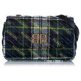 Balenciaga Multi BB Round Xadrez Crossbody Bag Multicor