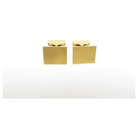 Autre Marque-GUILLOCHE RECTANGLE CUFFLINKS IN YELLOW GOLD 18K 11.6 GR GOLD CUFFLINKS-Golden