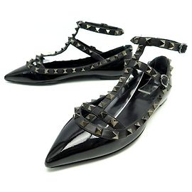 ROCKSTUD VALENTINO BALLERINAS CAGE EFFEKT SCHUHE 36.5 Lackschuhe Schwarz
