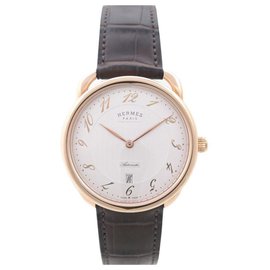 Hermès-NEW HERMES ARCEAU AR WATCH8.67AUTOMATIC QA 40 mm in pink gold 18K WATCH-Golden