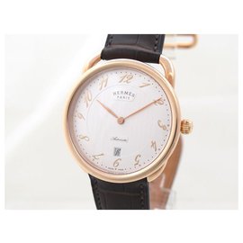 Hermès-NEW HERMES ARCEAU AR WATCH8.67AUTOMATIC QA 40 mm in pink gold 18K WATCH-Golden