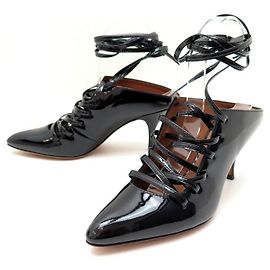 NEUE GIVENCHY-SCHUHE 37 37.5 SCHWARZE PUMPSCHUHE AUS LACKLEDER Schwarz