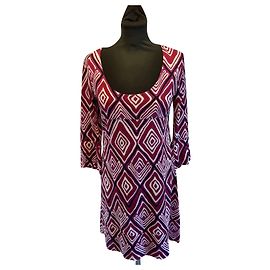 Diane Von Furstenberg Vestido de seda DvF Laetitia con estampado de rombos Multicolor Fucsia
