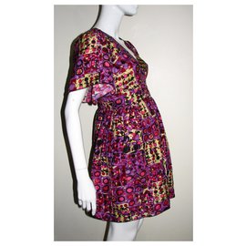 Anna Sui-Anna Sui silk dress with slip-Multiple colors