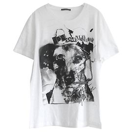 Alexander McQueen 2009 Camiseta Dog Save McQueen Blanco