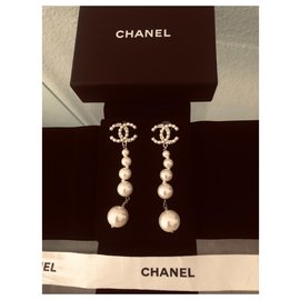 Chanel-Pendientes largos chanel-Hardware de plata
