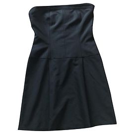 Tara Jarmon Bustierkleid aus Wolle und Lycra Schwarz Schwarz