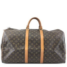 Louis Vuitton-Louis Vuitton Keepall 55 Tela monogram-Marrone