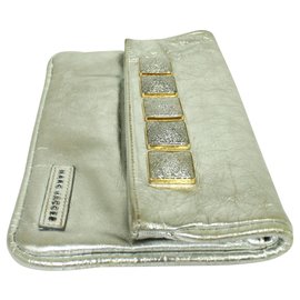 Marc Jacobs-Silver Clutch-Silvery,Metallic