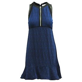 3.1 Phillip Lim Elegantes dunkelblaues & schwarzes Kleid mit Reißverschluss Blau