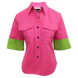 Calvin Klein Giacca rosa e verde con colletto a punta Rosa