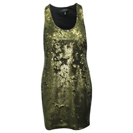 Robert Rodriguez Gold Sequin Dress Golden Metallic